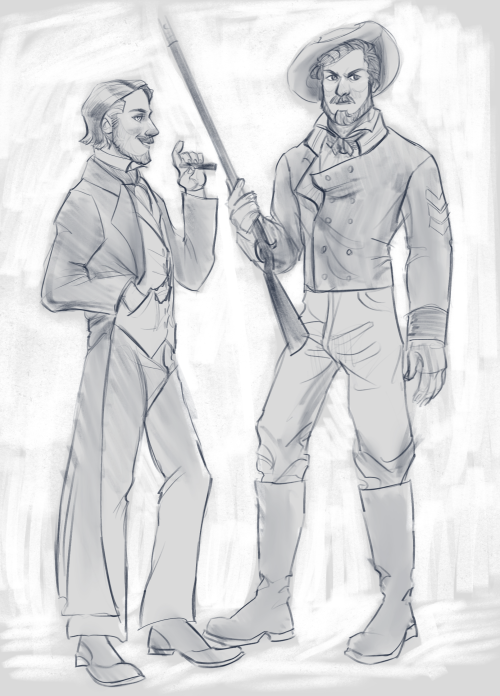 elyksina:Quick sketch of the corn tosser old west au I was talking about. At first I thought Hickey 