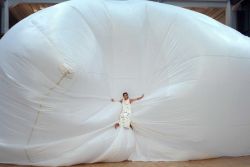  A dancer performs the play Wolke (Cloud, 2002) by German choreographer Sasha Waltz at the Centre for Art and Media Technology (ZMK) in Karlsruhe, western Germany, on September 26, 2013. AFP: ULI DECK/DPA 