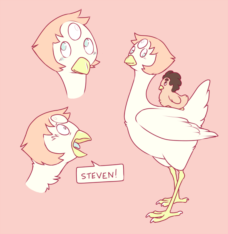 asexualgem:  So I got the best request in the world today - Pearl as a chicken! (with