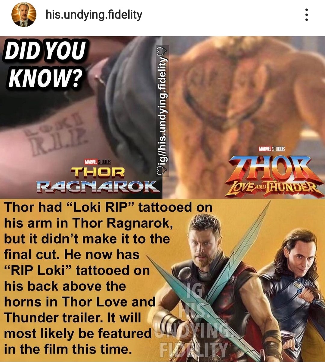 Thor Has a Loki Tattoo in 'Thor: Love and Thunder' Trailer