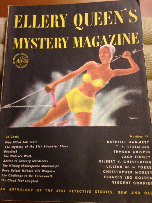 We came across Ellery Queen’s Mystery Magazine and were intrigued by the cover illustrations. We hav