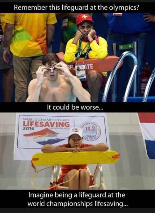 welele:  Cuando pensabas que ser socorrista en las pruebas de natación era algo absurdo… Llega el ser socorrista en los campeonatos mundiales de socorrismo xd