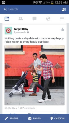 pixelshiftexe:  tattoosfade:  whysoderp:  nubiana-mericana:  onesentencemusings:  doll-cat:  Lemme just talk about Targets diversity and acceptance. A black man. A Hispanic man. A white child. A two-man relationship raising a healthy baby boy with love.