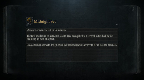 moonlitinsight:Midnight Set for Bloodborne. I am happy to have finally come up with a name for the a