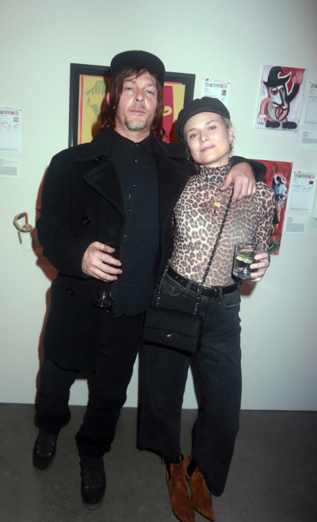 Norman Reedus and Diane Kruger attend the Coalition for the Homeless Artwalk Auction on Nov. 29, 201