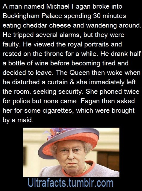 ultrafacts:vancity604778kid:ultrafacts:Sources: 1 2 3 4 5 6 7 8 9 10Follow Ultrafacts for more facts  One time a couple invited the Queen to their wedding as a joke, and she turned up.    http://www.bbc.com/news/uk-england-manchester-17499716