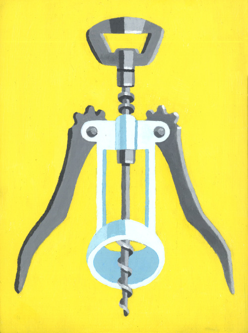 Another painting of a very useful kitchen tool. Corkscrew and bottle opener in one.