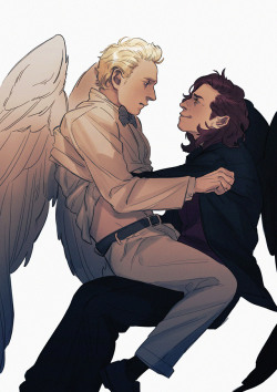 janara7:threemushroom:  - Crowley? - Yes? - Could you please stop scratching my wings?    This is gorgeous!