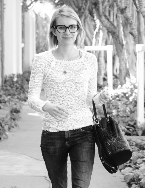 blackandwhitemodel: Emma Roberts out for lunch in West Hollywood