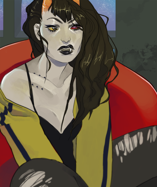 6erry:a yellow vriska for a group im joining. if i manage to pump out art of other members you might