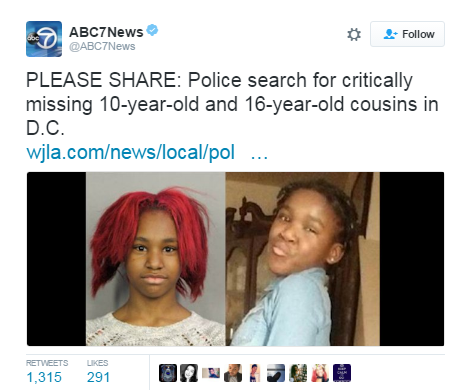 black-to-the-bones: Police are searching for two critically missing D.C. girls who