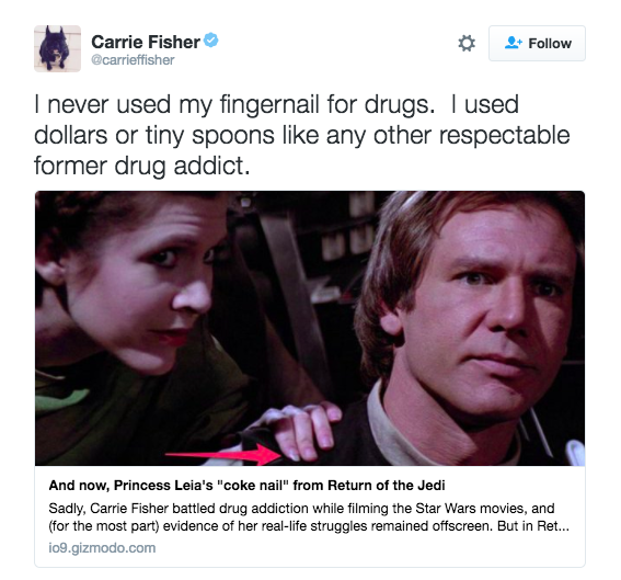 refinery29: One more time for the people in the back: Carrie Fisher’s tweets were