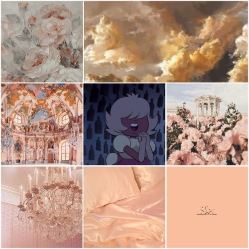 Padparadscha Sapphire Aesthetic with history, rococo, and rose gold/ peach~