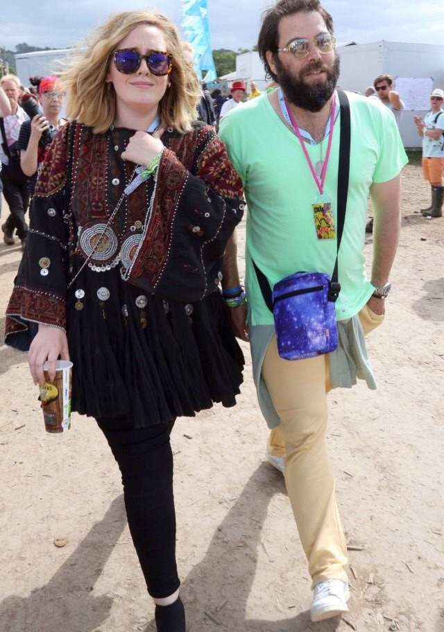 adoreyouadele:  Adele and Simon’s new photo in Glastonbury Festival.