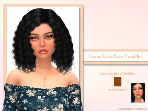 ladysimmer94:New freckles available on my TSR page &lt;3 BGC4 swatches of opacityFound in Skin D