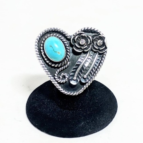 Good Lord! Most beautiful turquoise Sterling Ring. Massive at 27grams. Totally unique. Size 5.5 and 