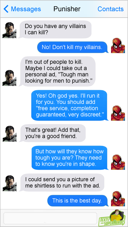 coelasquid: textsfromsuperheroes: Texts From Superheroes Facebook | Twitter | Patreon Poor Frank, he