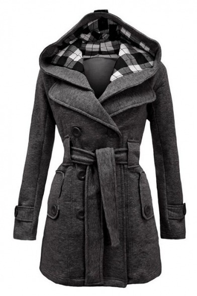 rainbowumlrb:  Winter Warm Lady CoatsNotched Lapel Coat with Bow Tie BeltDouble Breasted