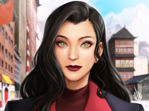 theboywholikesfire:  The ever so lovely Asami Sato~ <3 LOK still paint over. I based her likeness a little bit from her voice actress, Seychelle Gabriel. Hopefully I did a fine job with this one. 