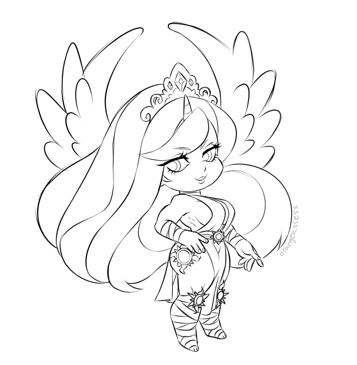 orangekissess: a half-ish chibi celestia ;9