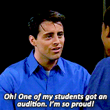 chandlermuriels:Good evening. I am Mr. Tribbiani. And I will be teaching Acting for Soap Operas.