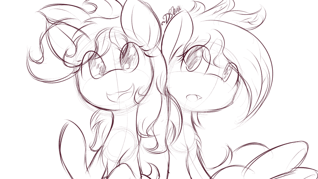 dshou:  A sketch for askflowertheplantponi as a warm-up :3  x3 Cute~