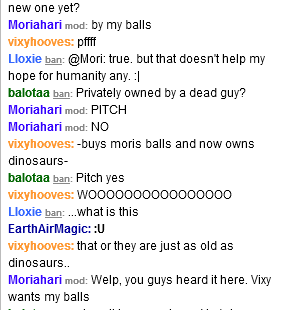 vixyhoovesmod:  moriahari:  vixywantsmyballs.png  now owns dinosaurs  Great thing about EAMMod’s Friday movie streams: the chat shenanigans are at least as entertaining as the movies. :p