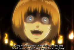 captainarlert:  captainarlert:  THAT’S BECAUSE YOU’RE FUCKING INSANE  No, I’m serious, out of context, how insane is that line?I couldn’t stop myself from laughing???    ARMIN ARE YOU OK ARE YOU OK ARMIN 