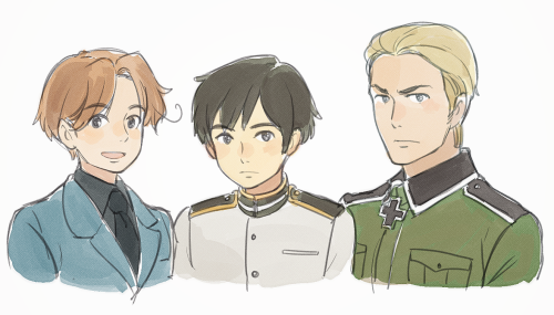 cioccolatodorima: I tried to draw the trio in Ghibli style~ Bonus: