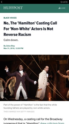 iamtheaardvark:  iamtheaardvark:  So, I can think of four shows on Broadway that feature as large minority cast: Hamilton, The Lion King, Book of Mormon, and The Color Purple. All of these shows require that the casts be PoC either through plot or subtext