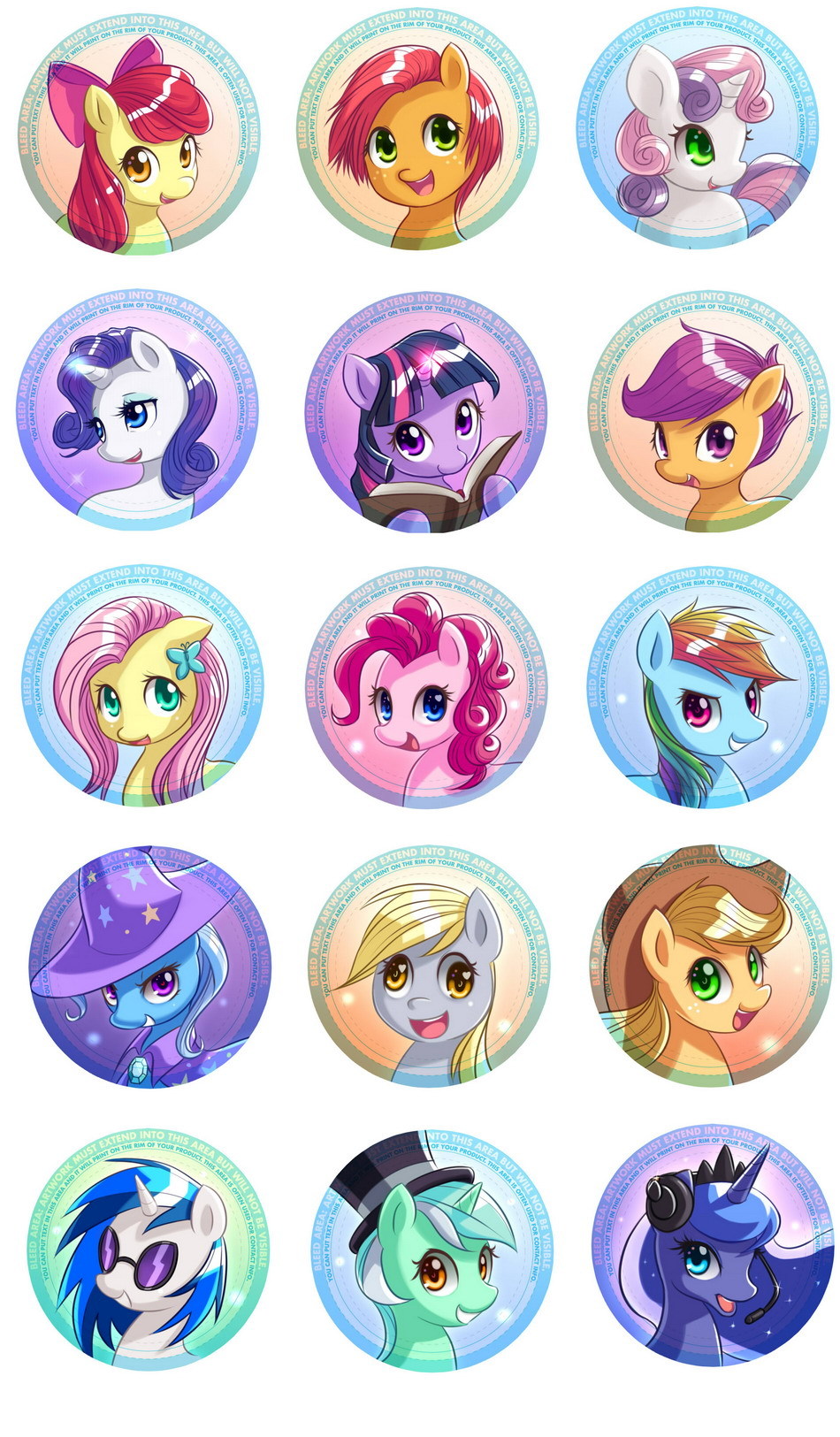 fluffie-ponies:  Pony Buttons for Bronycon.  Was hoping to get more characters but