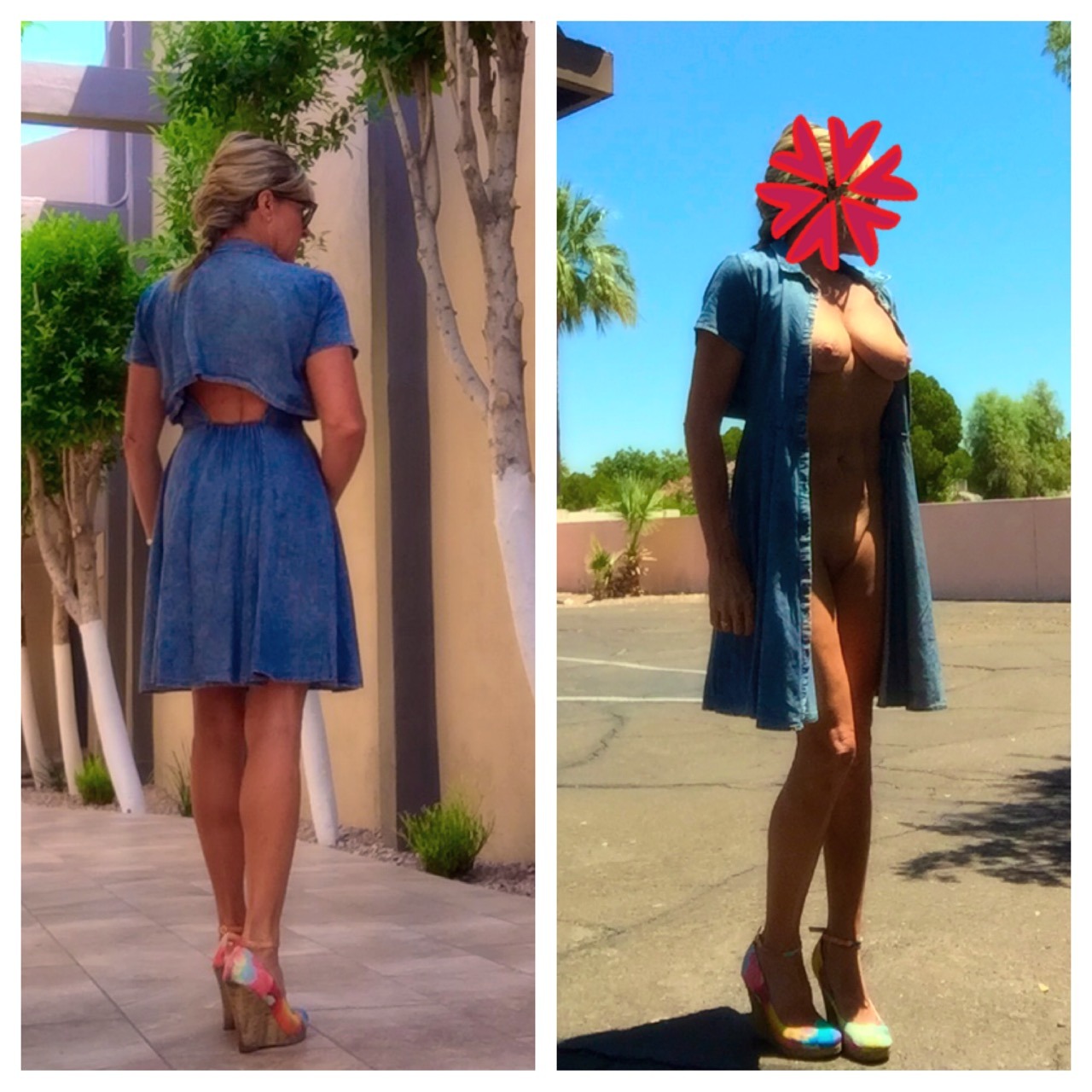 heavenstobetsy69:  What’s a girl to do when it’s 111* outside AND Braless Friday?