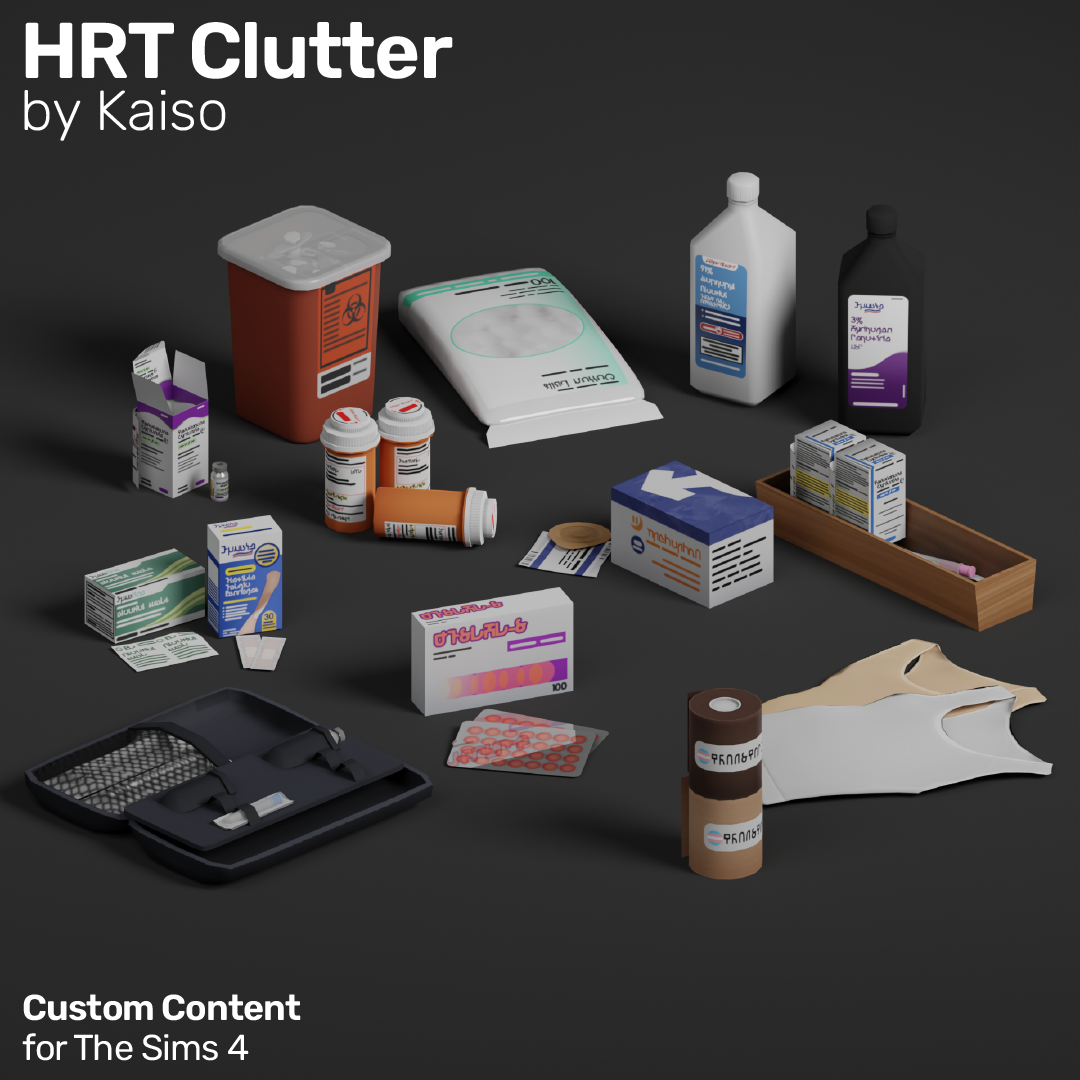 HRT ClutterHappy Pride Month!
HRT Clutter provides 12 new clutter items from various medical treatments and gender affirming care. I wanted to add these everyday items to the Sims 4 for realistic decorative and storytelling purposes.
I felt very...