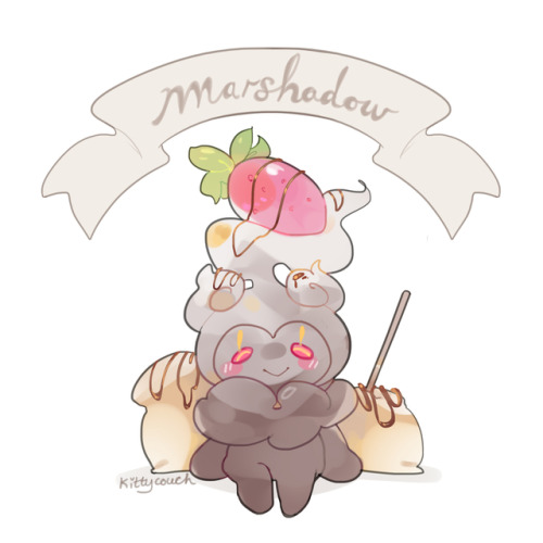 kittycouch:Marshadow marshmallow treats!!!! (⁎˃ᆺ˂)