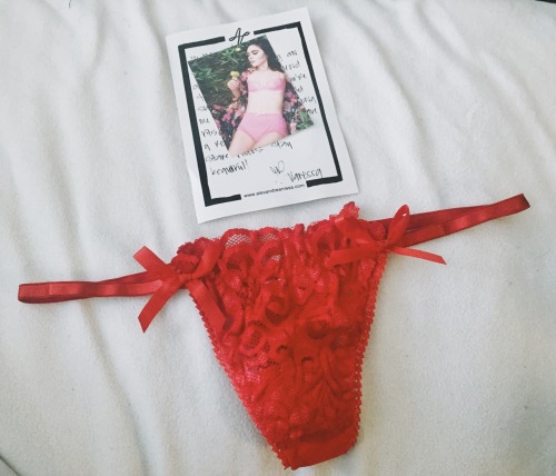 Pretty little parcel including the Crimson Lace String Thong.If you didn’t already know, the l