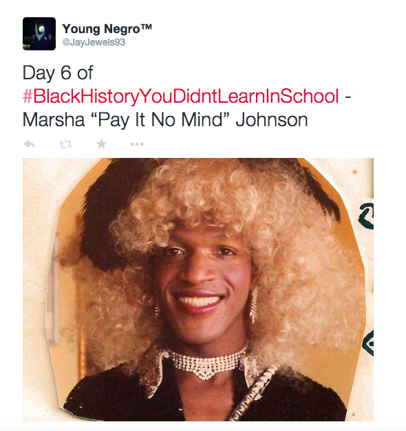 actjustly:Day 6 of #BlackHistoryYouDidntLearnInSchool - Marsha P. JohnsonPay It No