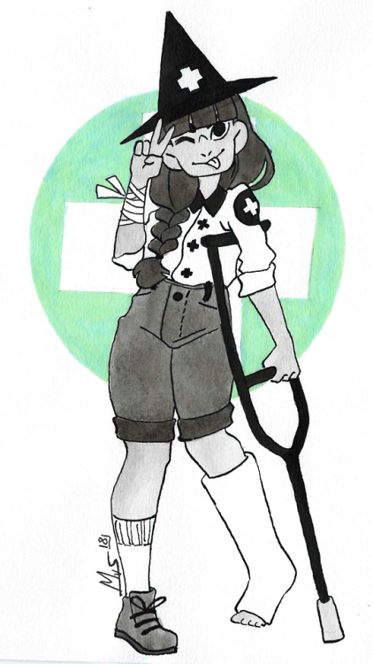 dalblauw:Inktober day 20: (un)Breakable + Medic WitchA broken leg won’t stop her!