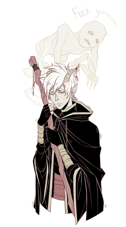 naimane:DnD charas pt. 2. This is Lucca, my tiefling necromancer. He used to run a smol medium busin