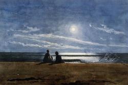 urgetocreate:  Winslow Homer, Moonlight, (1874), watercolor 