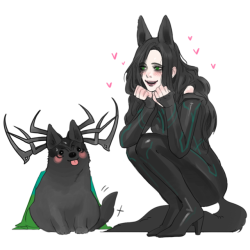 edna331:  Asgard’s Halloween dayHela and her doggy Fenrir