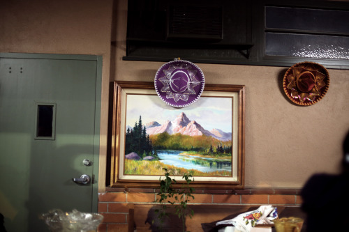 Cowboy hat on painting. 