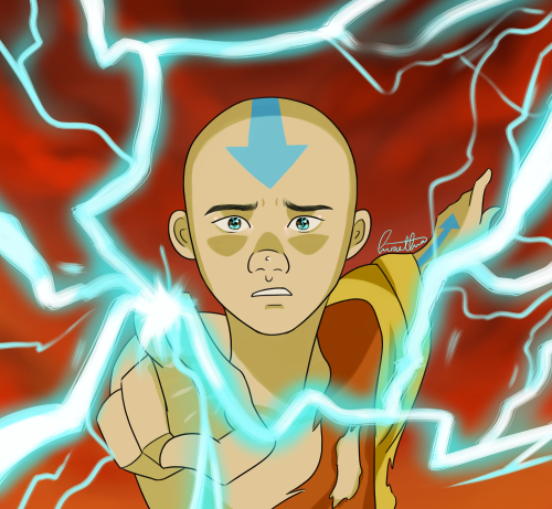 atladescribed:hi-raethia:now you shall pay the ultimate price[ID: a colored digital drawing of Aang 