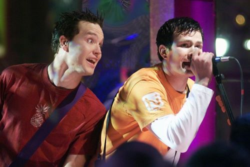 Blink 182 on &lsquo;MTV 2 Large&rsquo; on New Year&rsquo;s Eve in MTV&rsquo;s Times Square studios.D