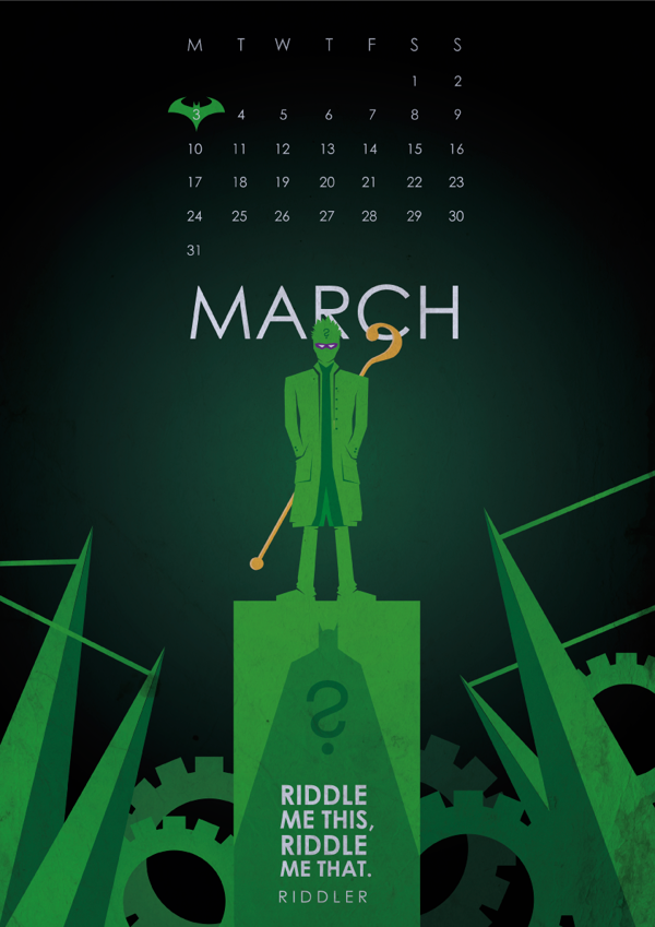 thecyberwolf:  Batman: Gotham’s Most Wanted - 2014 Calendar (Part 1) by Abdudavids -