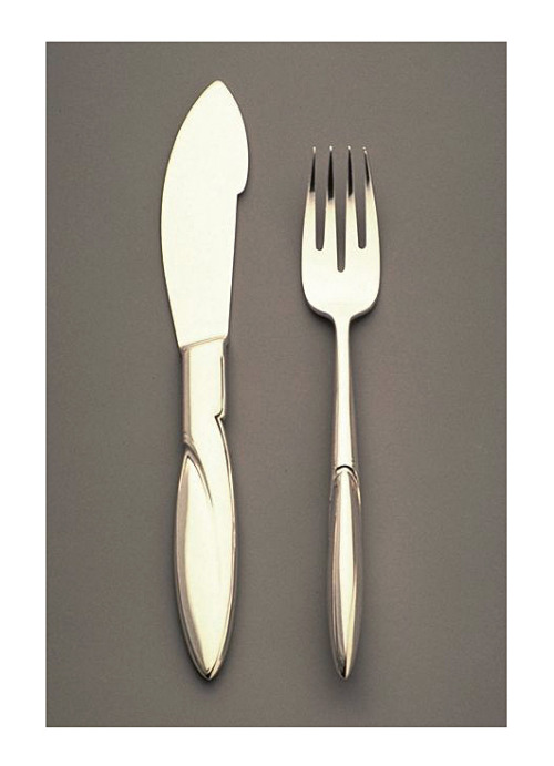 Henry van de Velde, Fish knife and fork, 1902. Silver. For Koch & Bergfeld. Wolfsonian