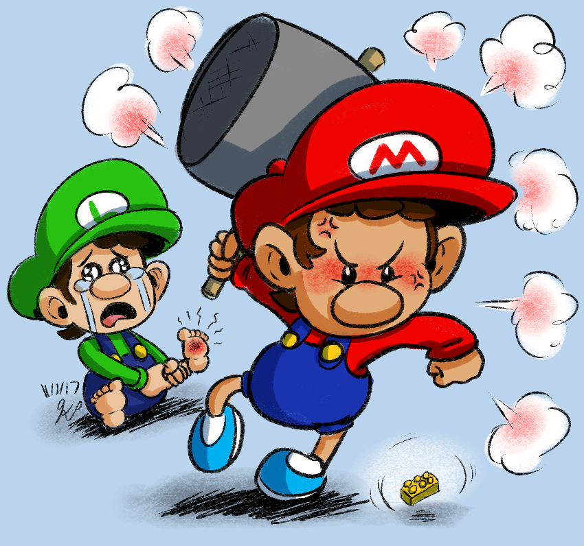 baby mario and baby luigi crying