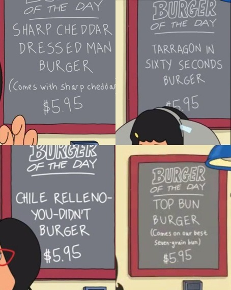 Porn photo  Bob’s Burgers - BURGER OF THE DAY 