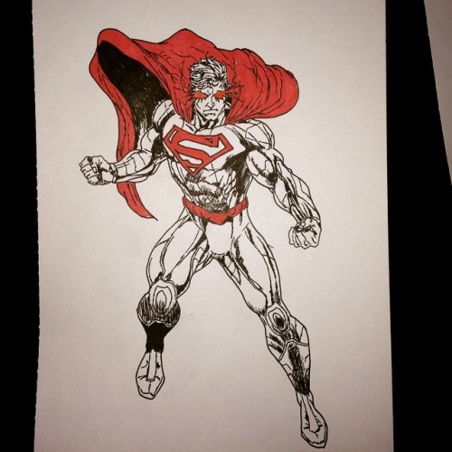 markster02:  The Man of Steel, Superman. I need more markers to finish but so far this is what I have. #DC #superman #manofsteel #clarkkent