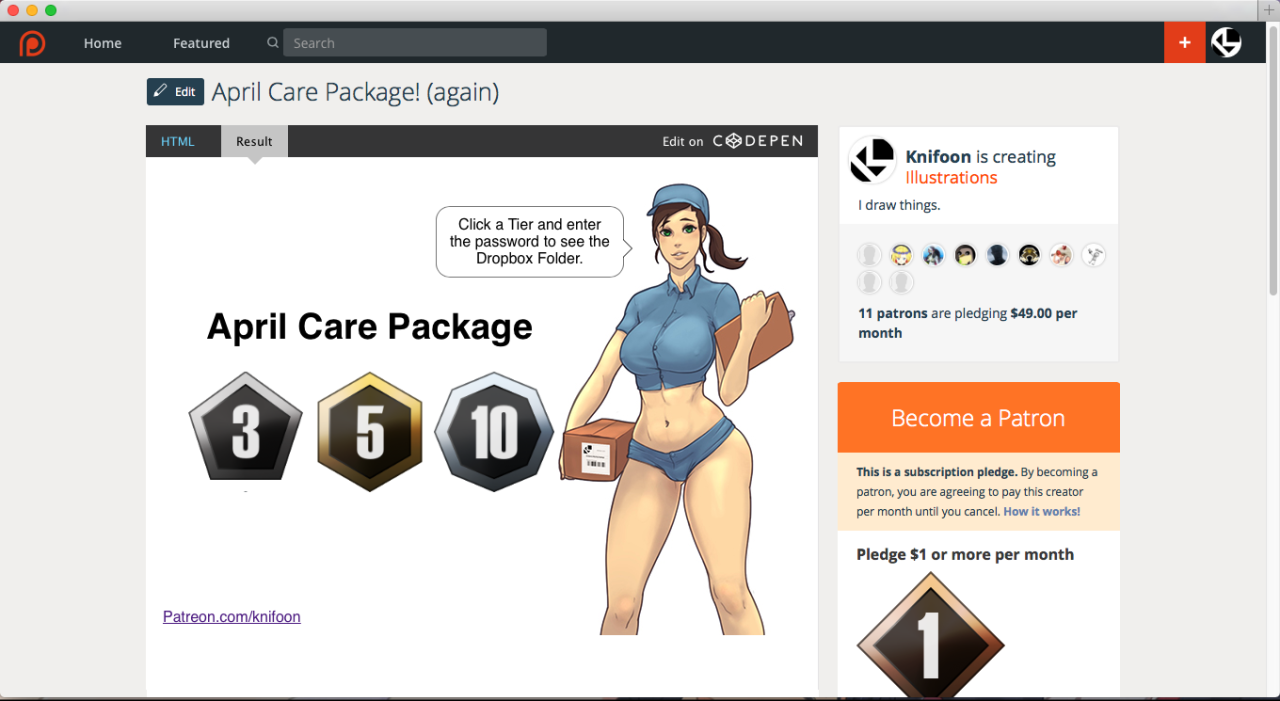 Updated my Patreon Care Package again!Seemed like a better alternative to having