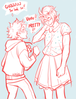 viria:I knew I was going to draw it:”) Based on the cutest headcanon about genderfluid Yamaguchi.